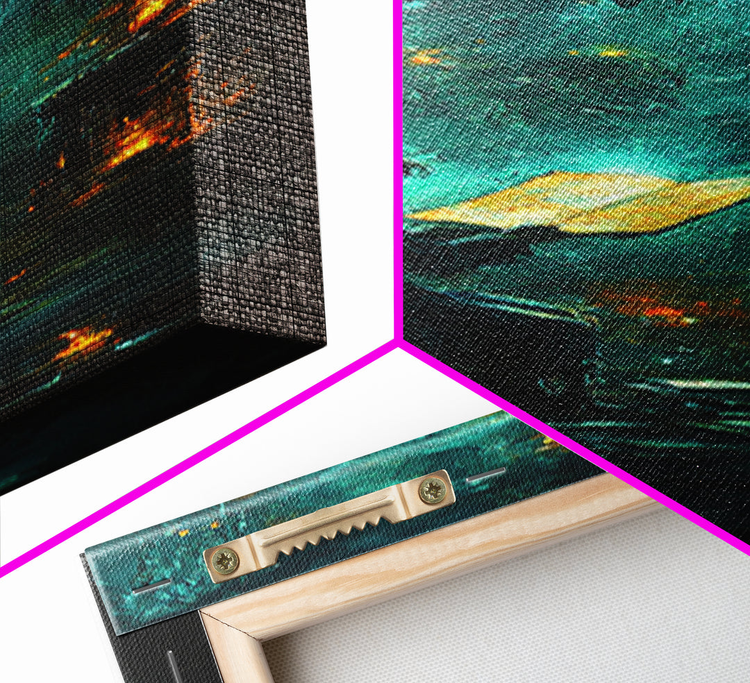 Glowing Book In Enchanted Forest Wall Art, Dark Fantasy Reading Nook Decor, Mystical Teal Library Print For Book Lovers Gift