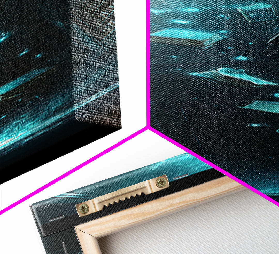 Enchanted Floating Books Library Canvas Print, Dark Academia Wall Decor, Mystical Bookish Art For Magical Reading Nook Decor