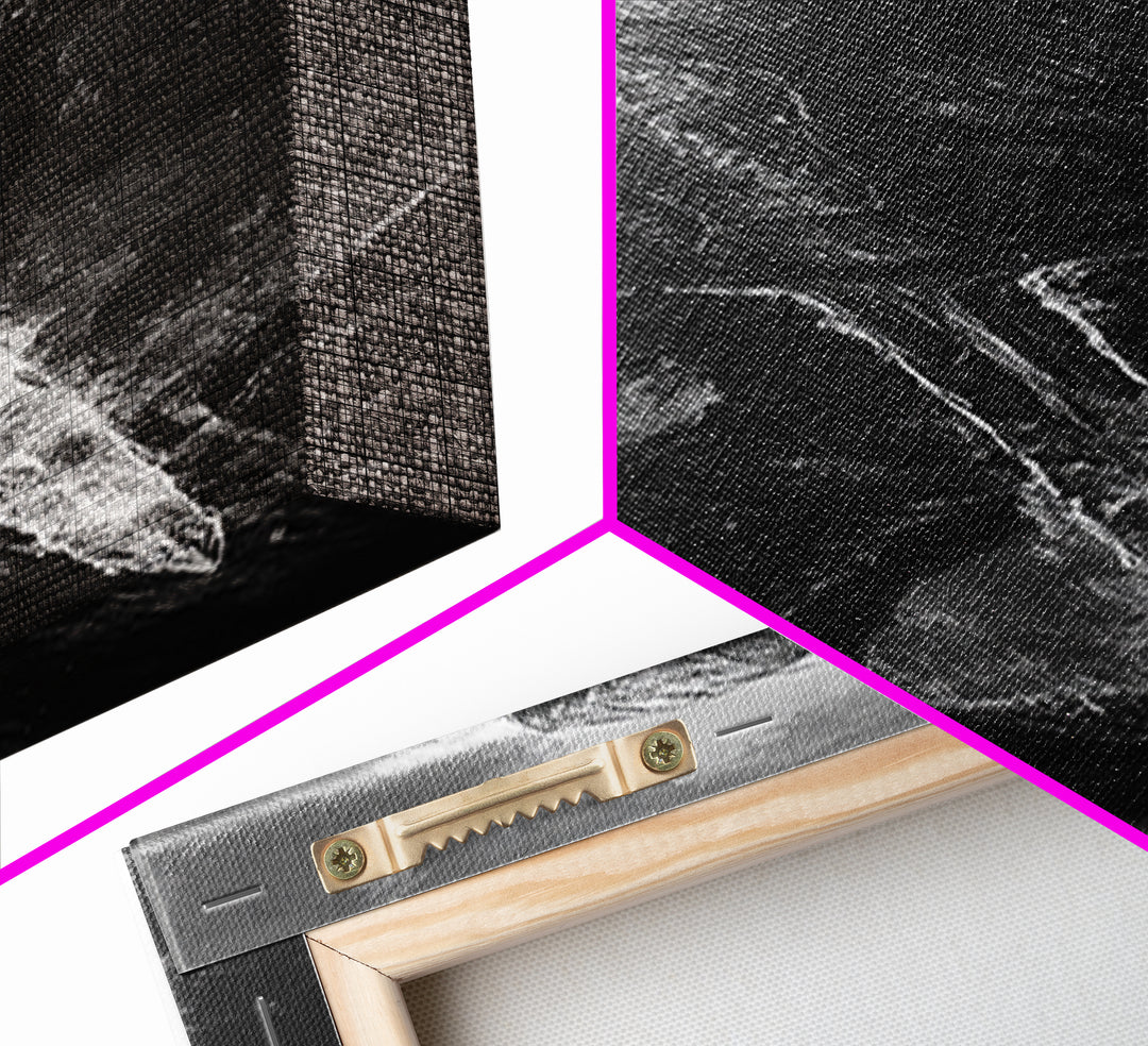 Storm Worn Dark Knight With Lightning Sword, Black And White Canvas Print, Gothic Fantasy Wall Art, Moody Medieval Decor