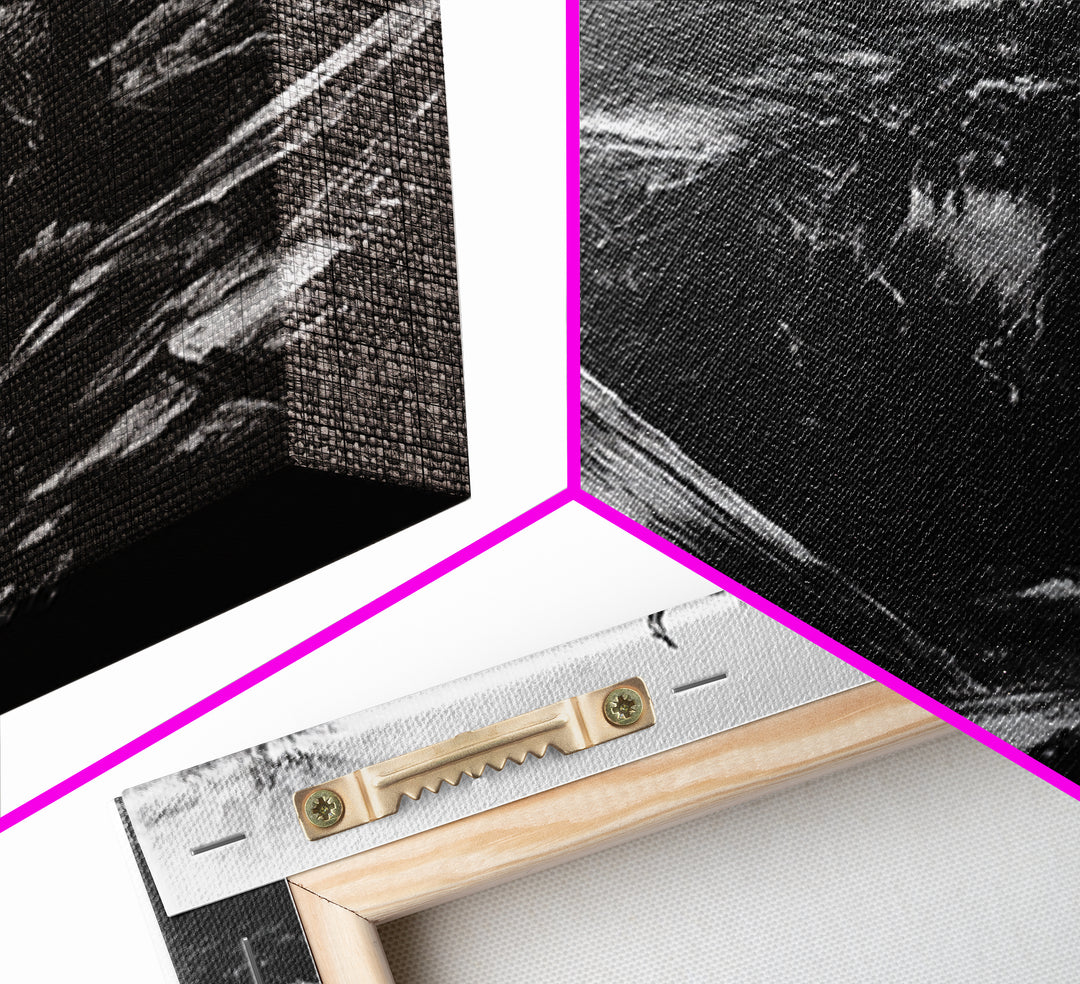 Crowned Dark Knight With Massive Sword In Ruins, Gothic Fantasy Canvas Print, Black And White Wall Art, Dark Academia Decor