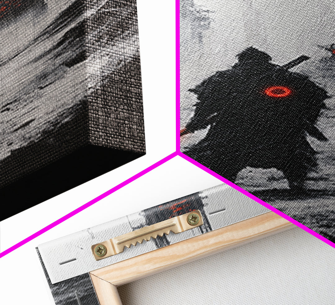 Dark Cyberpunk Warrior In Snowy Dystopian City Wall Art, Sci Fi Fantasy Poster, Futuristic Office Decor, Gamer Room Gift For Him