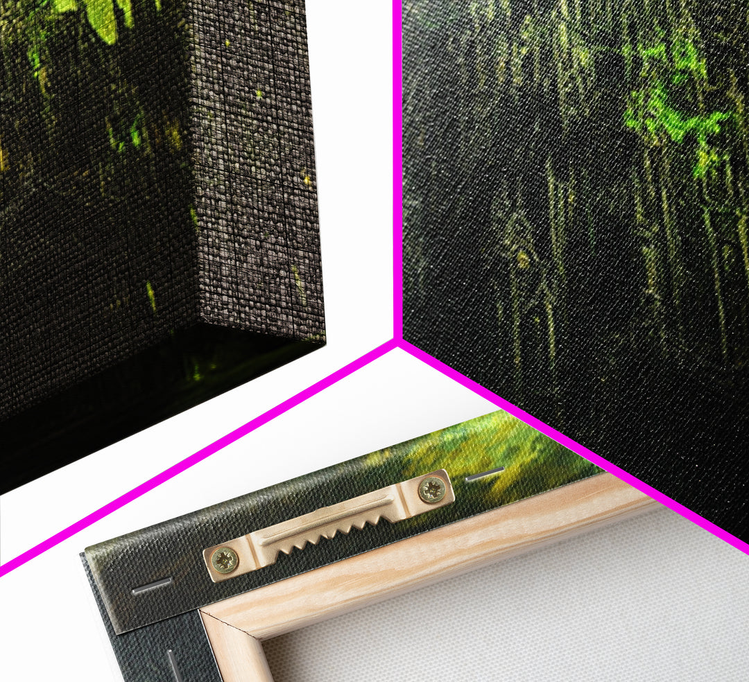 Dark Green Gothic Cathedral Wall Art, Moody Fantasy Castle Canvas Print, Black Spire Architecture, Dark Academia Decor Gift