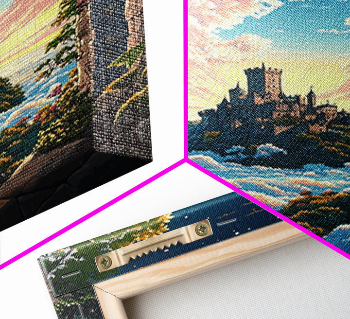 Castle Above Clouds Through Stone Gate Canvas Print, Dreamy Fantasy Wall Art, Whimsical Decor, Large Bedroom Wall Art, Gift