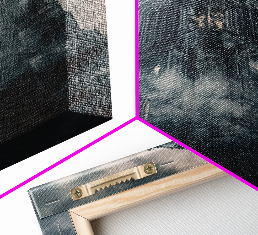 Foggy Gothic Cathedral Tower Wall Art, Dark Academia Fantasy Castle Print, Moody Architecture Decor, Gothic Wall Decor Print