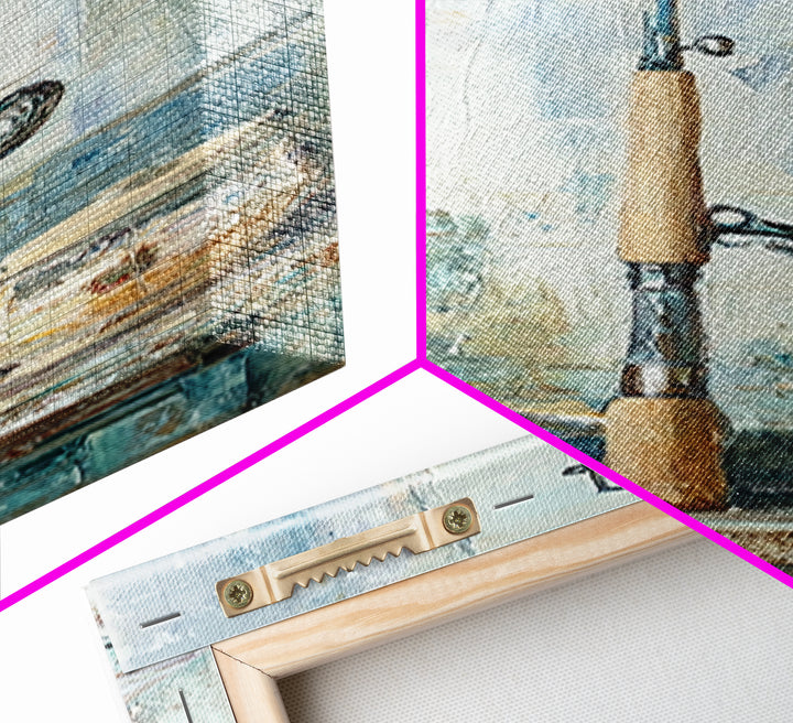Fishing Rod Still Life Canvas Print, Rustic Lake House Wall Art, Cabin Decor, Angler Gift, Coastal Fishing Poster For Him