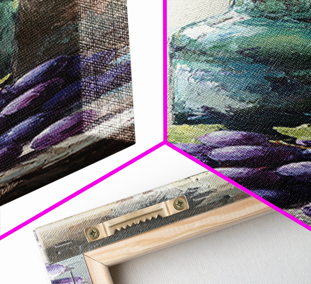 Teal Wine Bottle With Purple Grapes Canvas Print, Winery Wall Art, Rustic Kitchen Decor, Still Life Art For Dining Room Decor