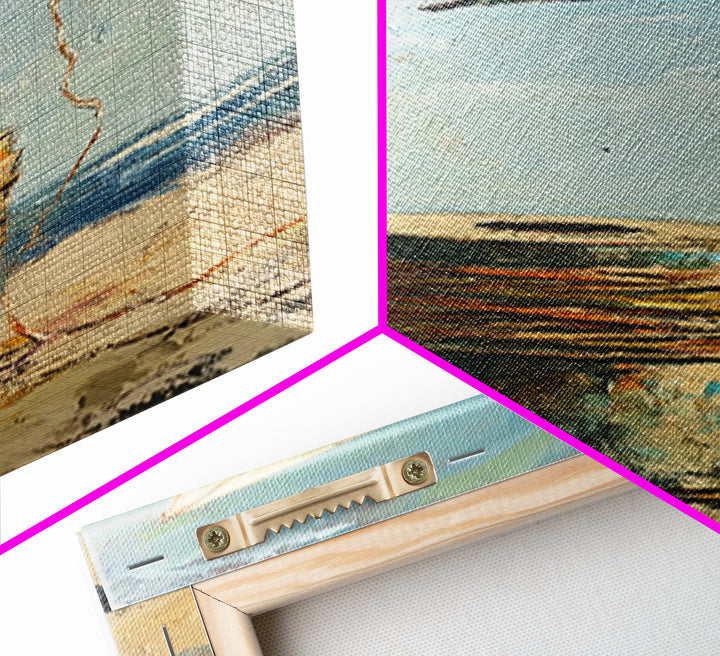 Weathered Spool And Kite Wall Art, Coastal Canvas Print, Beach House Decor, Nautical Wall Decor, Whimsical Ocean Art Print