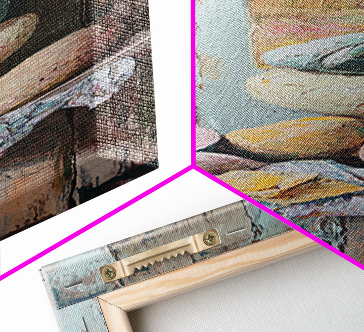 Pastel Stone Stack Still Life Framed Canvas Print, Wabi Sabi Wall Art, Neutral Rustic Decor, Organic Modern Art Gift For Her