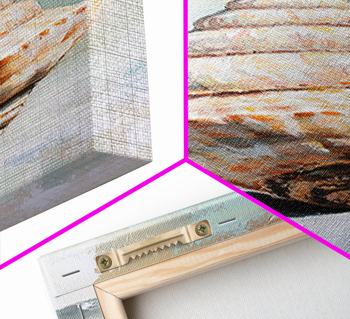 Large Spiral Seashell Canvas Print, Coastal Wall Decor, Beach House Decor, Nautical Ocean Art, Neutral Bathroom Decor, Seaside Art