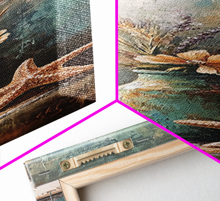 Rustic Jar With Dried Grass And Starfish Wall Art, Coastal Canvas Print, Beach House Decor, Neutral Farmhouse Gift, Living Room Decor