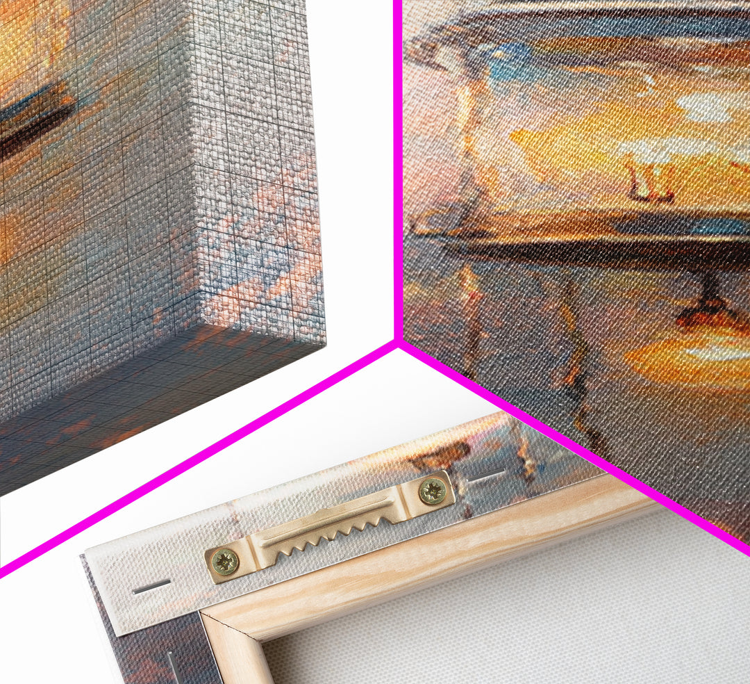 Glowing Mason Jar Lanterns Framed Canvas Print, Rustic Wall Art, Farmhouse Lighting Decor, Cozy Kitchen Wall Decor Gift Idea