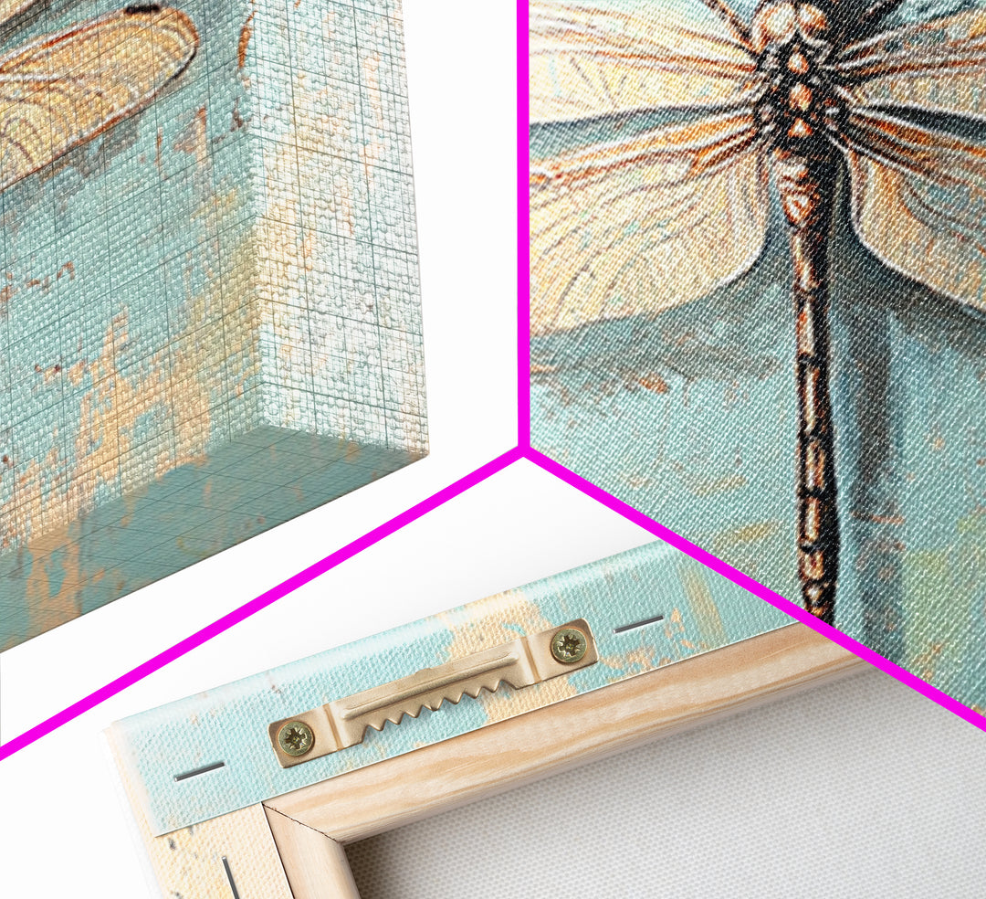 Detailed Dragonfly Insect Wall Art, Nature Canvas Print, Entomology Decor, Botanical Wall Decor, Rustic Wildlife Art, Home Decor