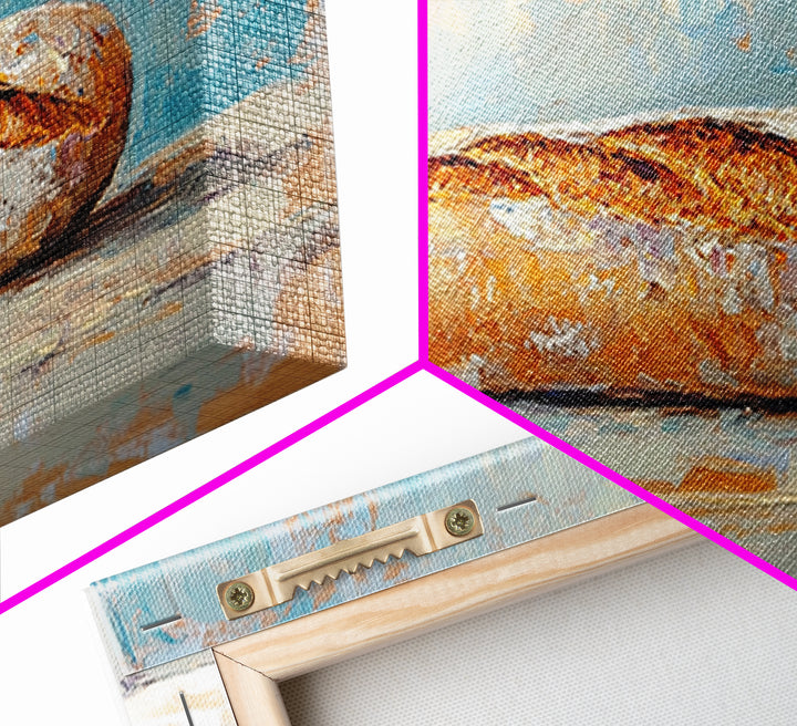 Crusty Baguette Bread Still Life Canvas Print, Kitchen Wall Art, French Bakery Decor, Rustic Farmhouse Home Decor, Foodie Gift