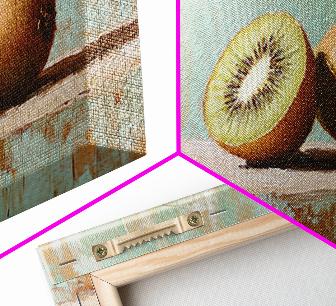 Fresh Kiwi Fruit Still Life Wall Art, Modern Kitchen Decor Canvas, Foodie Gift, Fruit Art Print, Dining Room Decor, Wall Decor