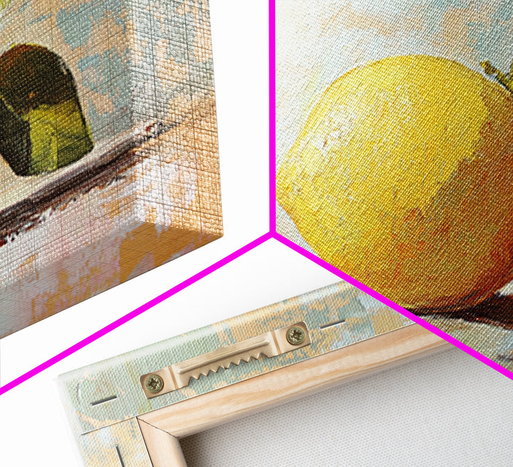 Bright Lemon Still Life Canvas Print, Kitchen Wall Art, Mediterranean Decor, Fruit Art Print, Summer Home Decor, Housewarming Gift