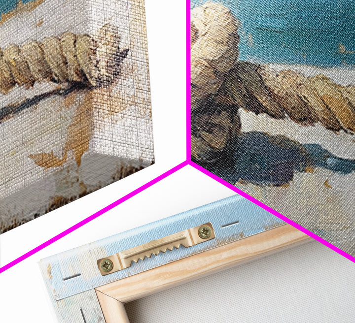 Weathered Nautical Rope Knot Canvas Print, Coastal Wall Art, Beach House Decor, Ocean Art Print, Rustic Seaside Gift, Gift For Him