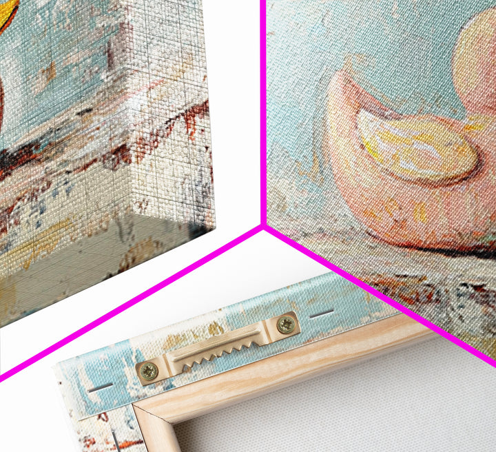 Whimsical Pink Duck With Flowers Canvas Print, Cute Bathroom Wall Art, Nursery Decor, Playroom Art, Gift For Her, Kids Room Decor