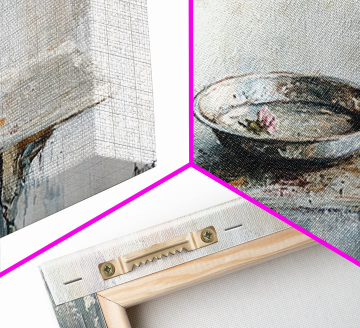 Wabi Sabi Ceramic Bowl Still Life Canvas Print, Neutral Wall Art, Minimalist Decor, Japandi Kitchen Wall Decor Gift Idea