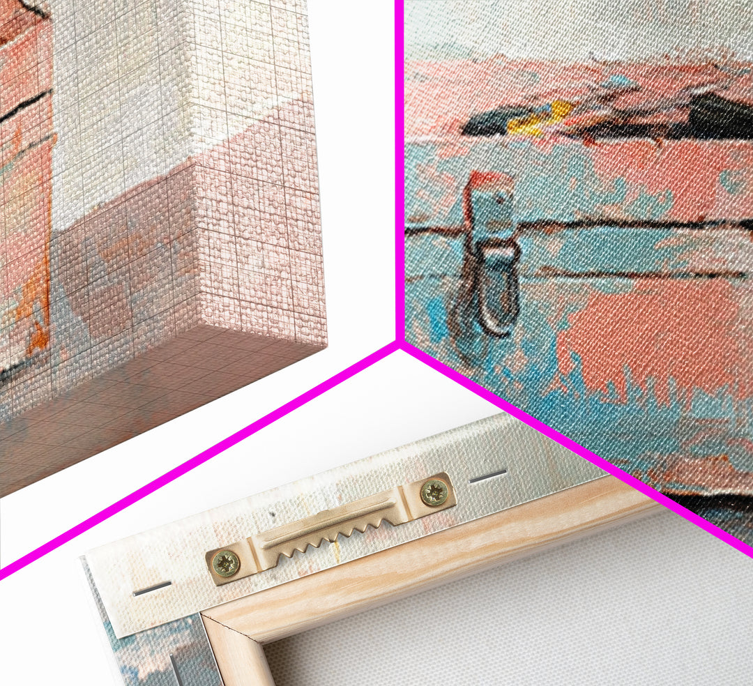 Rustic Pink And Blue Toolbox Canvas Print, Industrial Wall Art, Garage Decor, Mechanic Gift For Workshop And Office Home Decor