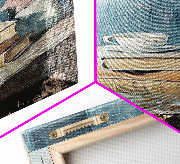 Stacked Books With Teacup And Pink Flowers Canvas Print, Cozy Reading Nook Wall Art, Library Home Decor Gift For Her