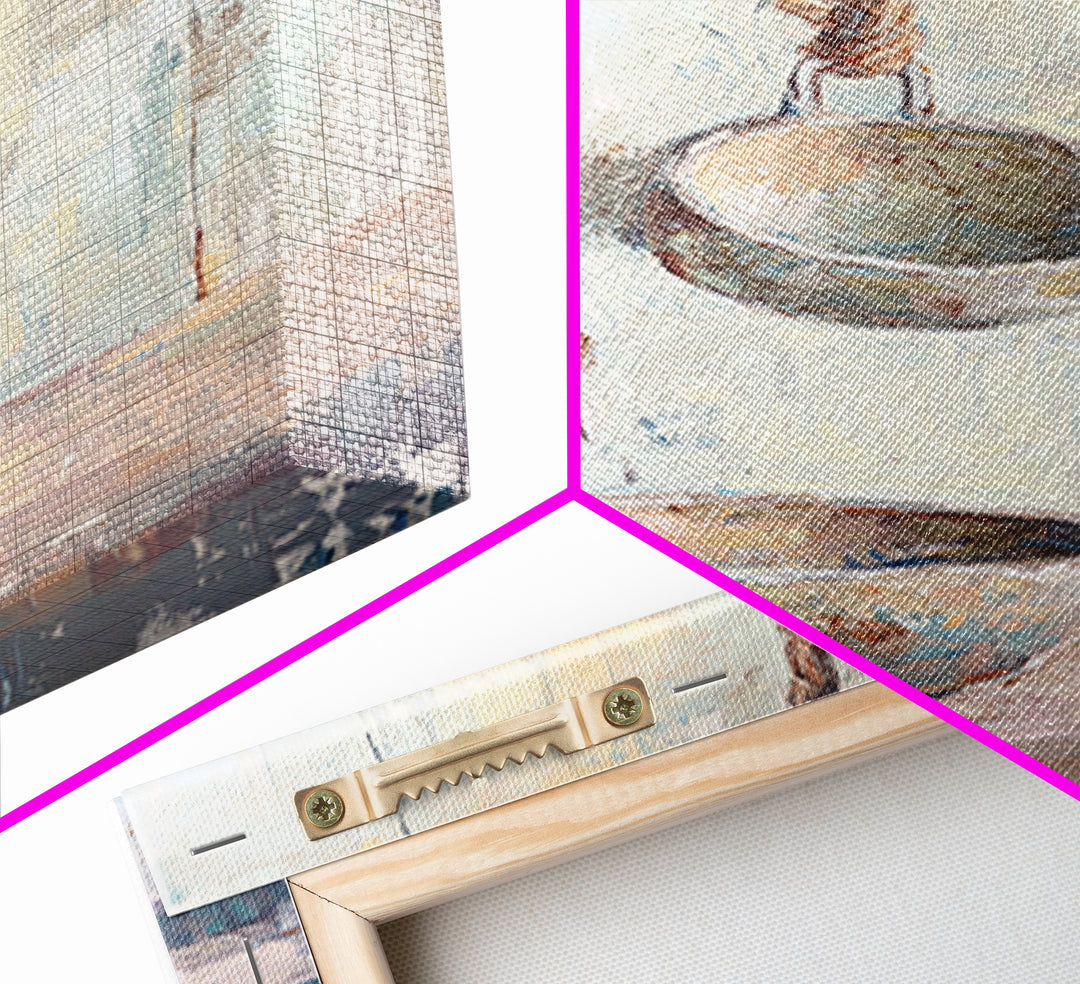 Hanging Ceramic Bowls Wall Art, Wabi Sabi Still Life Canvas Print, Neutral Rustic Kitchen Decor, Japandi Wall Decor Gift