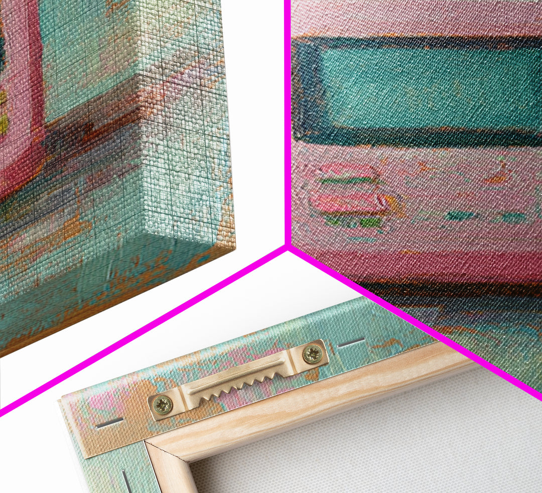 Pink Retro Handheld Game Wall Art, Nostalgic Tech Canvas Print, 90s Decor, Gamer Gift, Pastel Office Desk Art, Unique Home Decor