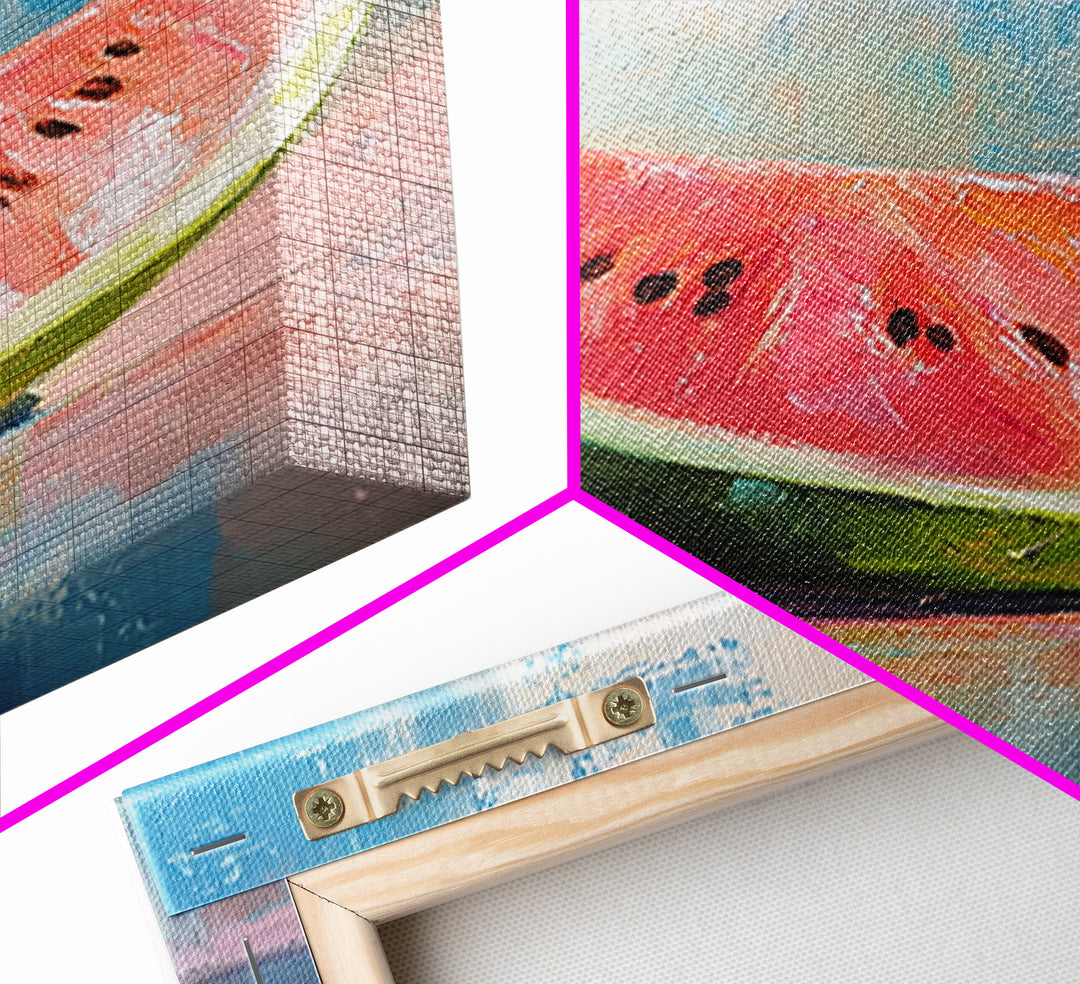 Bright Watermelon Slice Still Life Wall Art, Colorful Kitchen Decor, Summer Fruit Painting, Modern Farmhouse Art Print, Housewarming Gift
