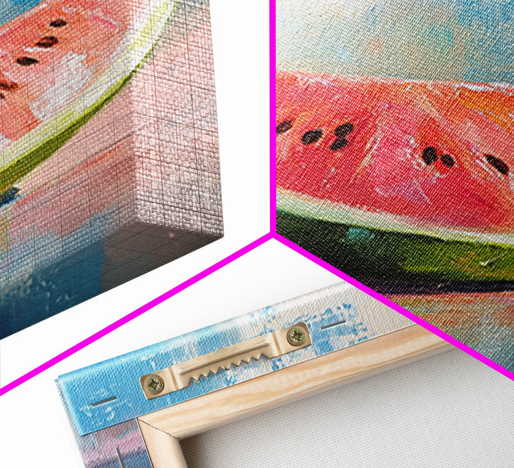 Bright Watermelon Slice Still Life Wall Art, Colorful Kitchen Decor, Summer Fruit Painting, Modern Farmhouse Art Print, Housewarming Gift