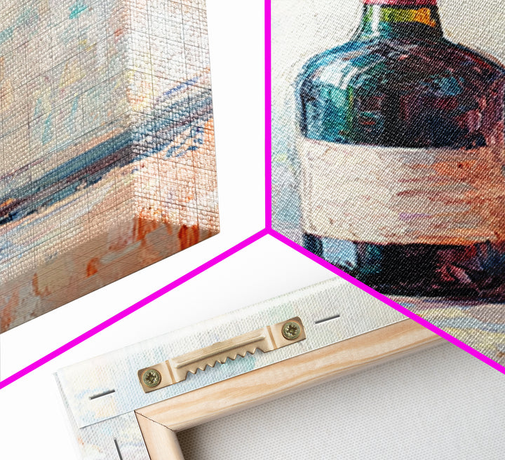 Red Wine Bottle With Grapes Canvas Print, Winery Wall Art, Dining Room Decor, Kitchen Wall Decor, Gift For Wine Lover, Housewarming Gift