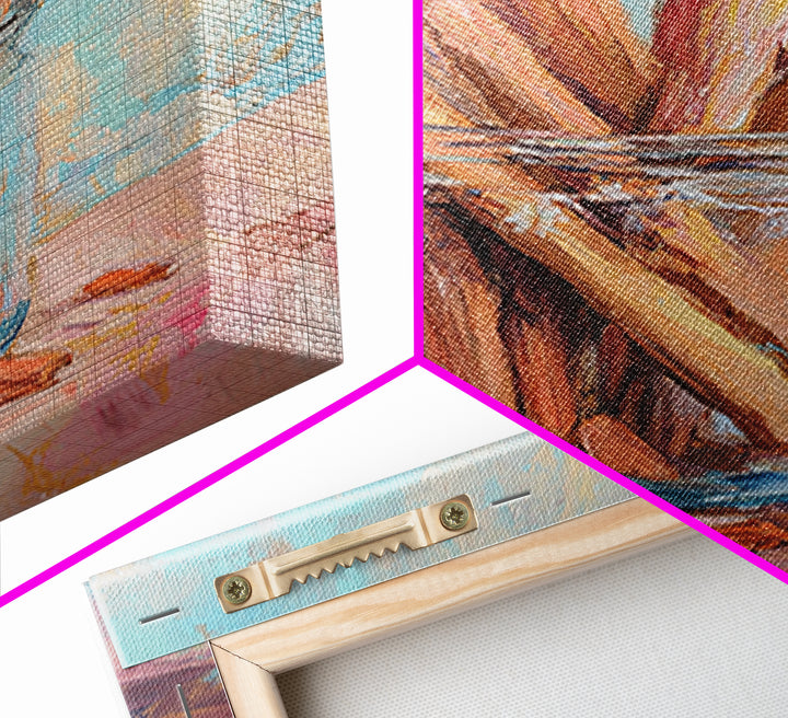 Cinnamon Sticks In Glass Jar Framed Canvas Print, Rustic Kitchen Wall Art, Spice Painting, Farmhouse Home Decor Gift Idea