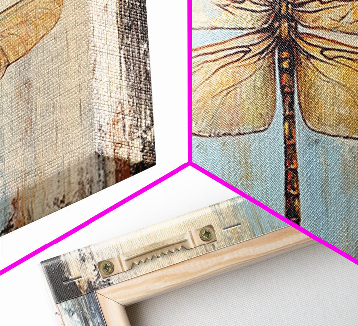 Detailed Dragonfly Insect Wall Art, Nature Inspired Canvas Print, Botanical Wall Decor, Rustic Wildlife Gift For Her, Office Decor