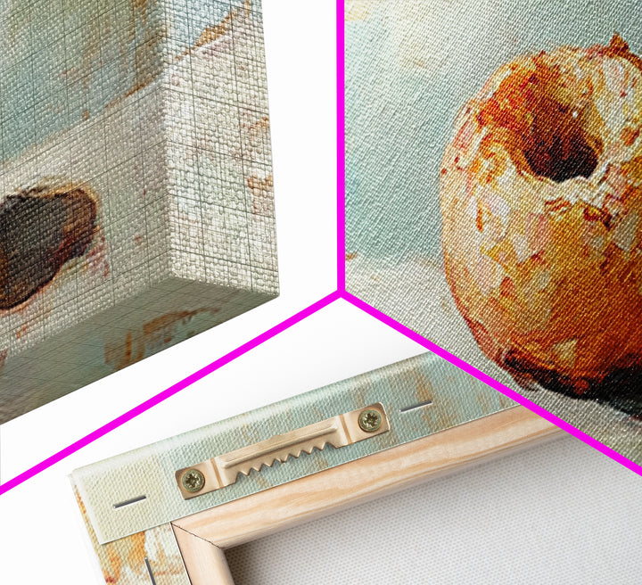 Toasted Bagel Still Life Wall Art, Modern Kitchen Decor, Foodie Gift, Neutral Dining Room Print, Rustic Cafe Poster, Home Decor