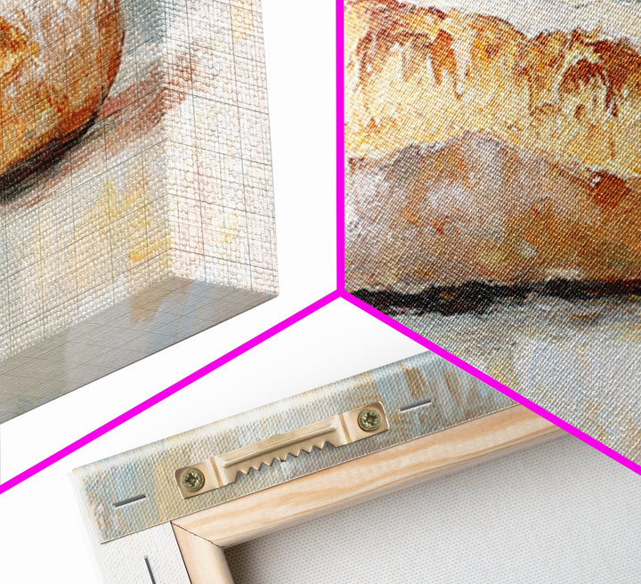 Rustic Baguette Bread Still Life Wall Art, French Bakery Canvas Print For Kitchen, Cafe Decor, Foodie Gift, Dining Room Print