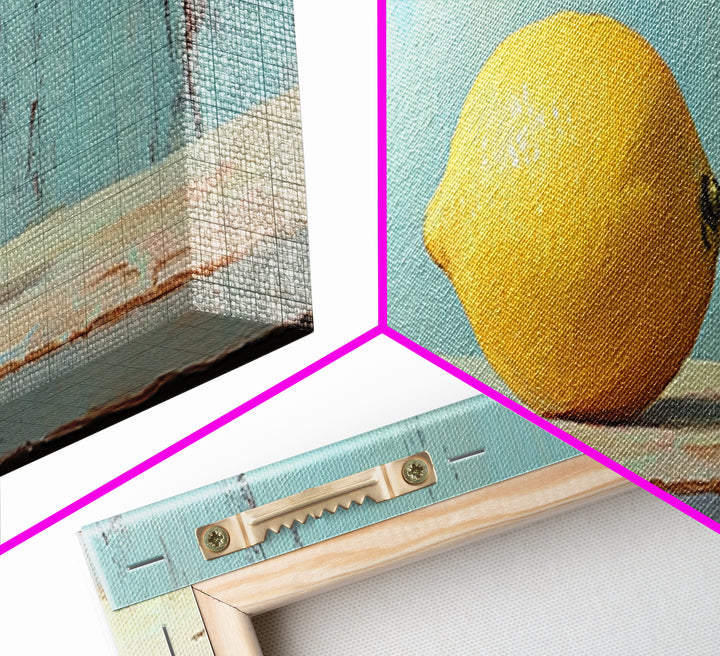 Bright Yellow Lemon Still Life Canvas Print, Minimalist Kitchen Wall Art, Fruit Art Print, Mediterranean Decor, Foodie Gift