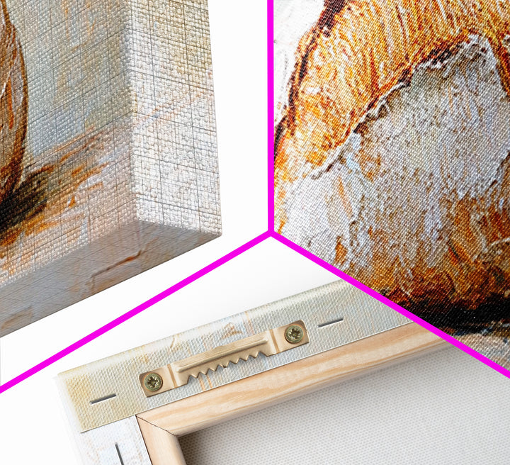 Crusty Artisan Bread Loaf Still Life Canvas Print, Rustic Kitchen Wall Art, Bakery Decor, Food Lover Gift, Farmhouse Decor