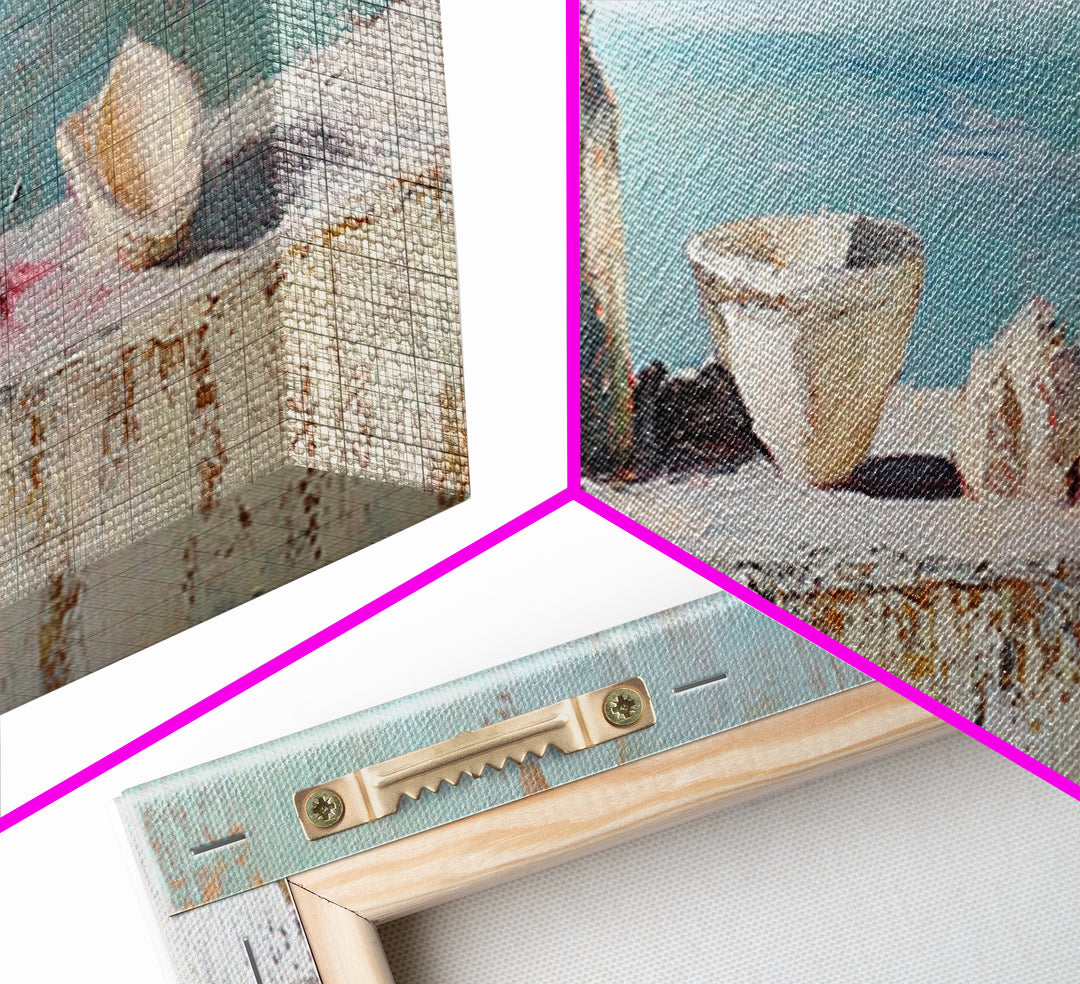 Coastal Seashell Still Life Wall Art, Beach House Canvas Print, Ocean Bathroom Decor, Nautical Kitchen Art, Gift For Her