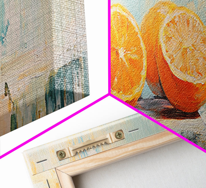 Fresh Orange Still Life Wall Art, Citrus Kitchen Canvas Print, Mediterranean Decor, Fruit Art, Dining Room Prints Gift Idea