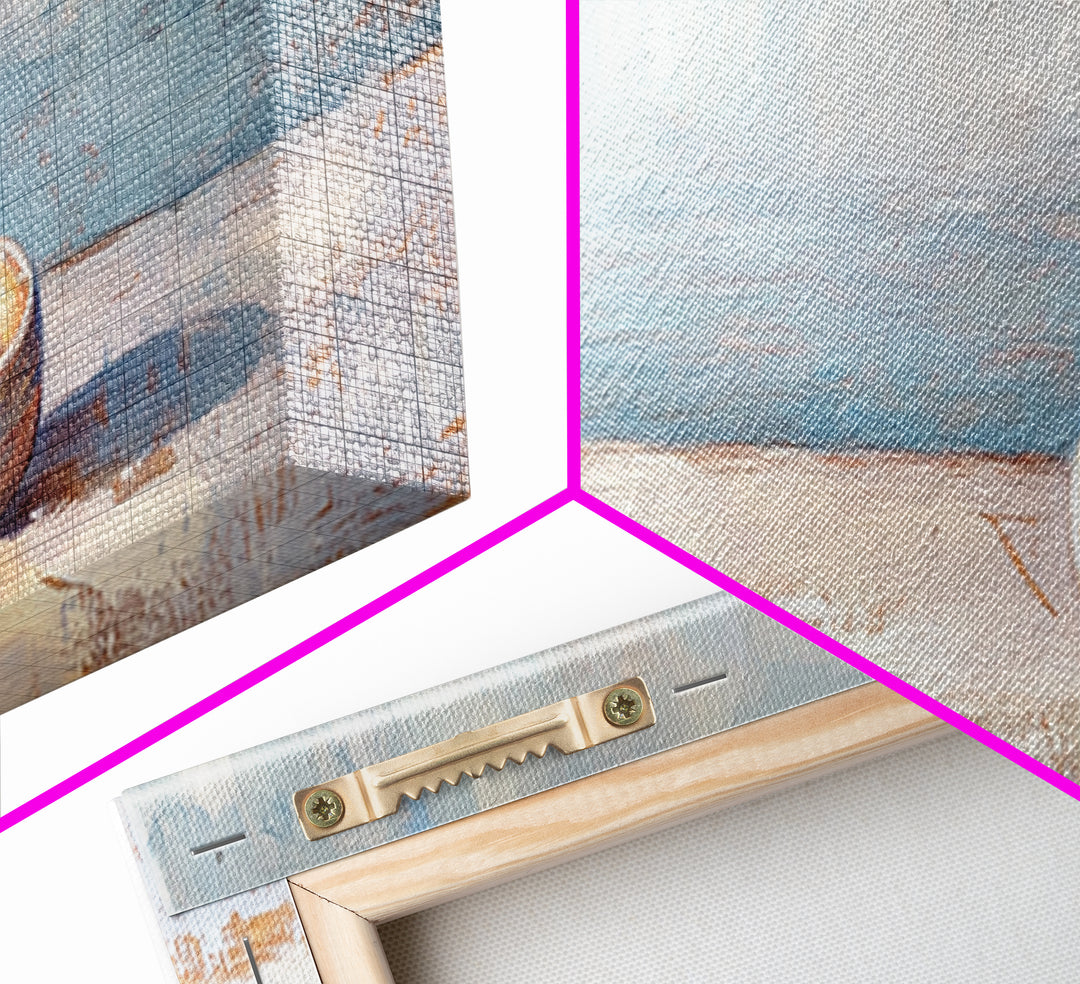 Tiny Ceramic Bowl On Blue Ledge Wall Art, Minimalist Coastal Decor, Neutral Still Life Print, Calm Japandi Home Decor Art