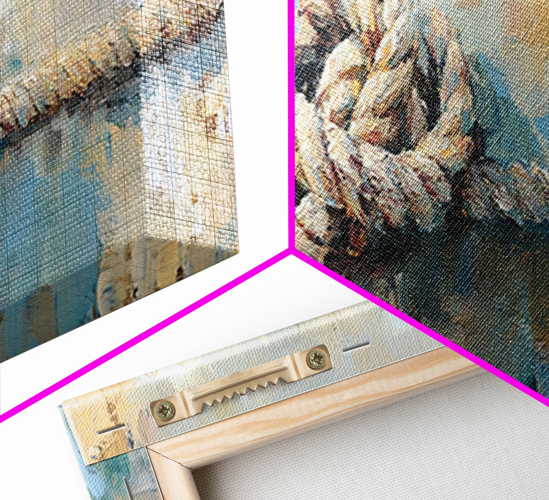 Weathered Rope Knot Wall Art, Nautical Framed Canvas Print, Coastal Beach House Decor, Rustic Lake House Gift For Him, Wall Decor