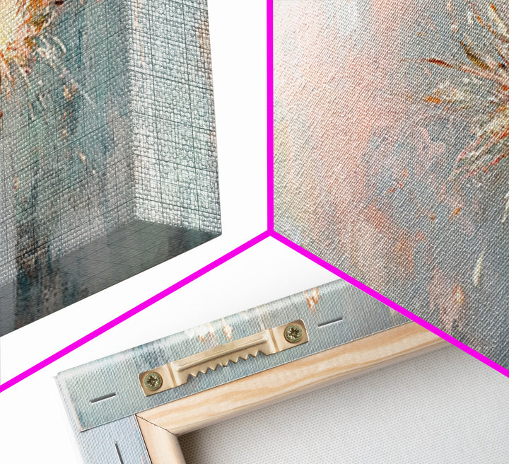 Bright Sparkler On Pastel Blue Canvas Print, Celebration Wall Art, New Year Decor, Party Wall Decor, Unique Gift For Her
