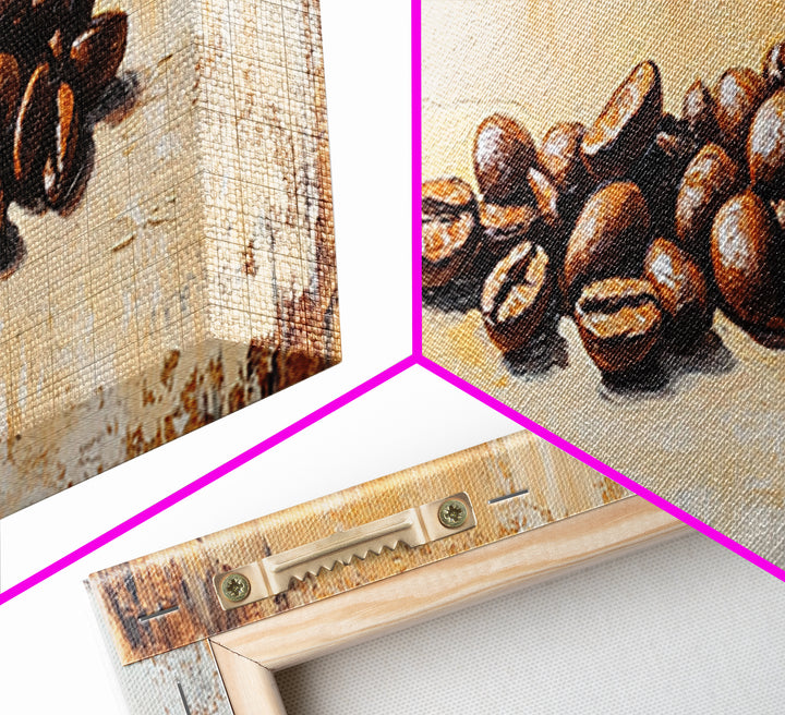 Roasted Coffee Beans Still Life Canvas Print, Coffee Bar Wall Art, Kitchen Decor, Rustic Home Decor, Gift For Coffee Lover