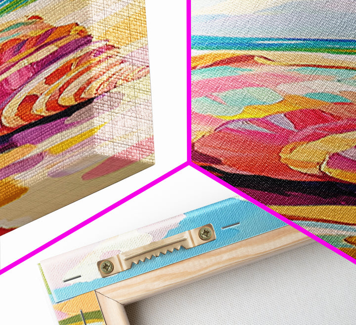 Large Seashell On Sunny Beach Canvas Print, Coastal Wall Art, Ocean Decor, Beach House Art Print, Summer Housewarming Gift