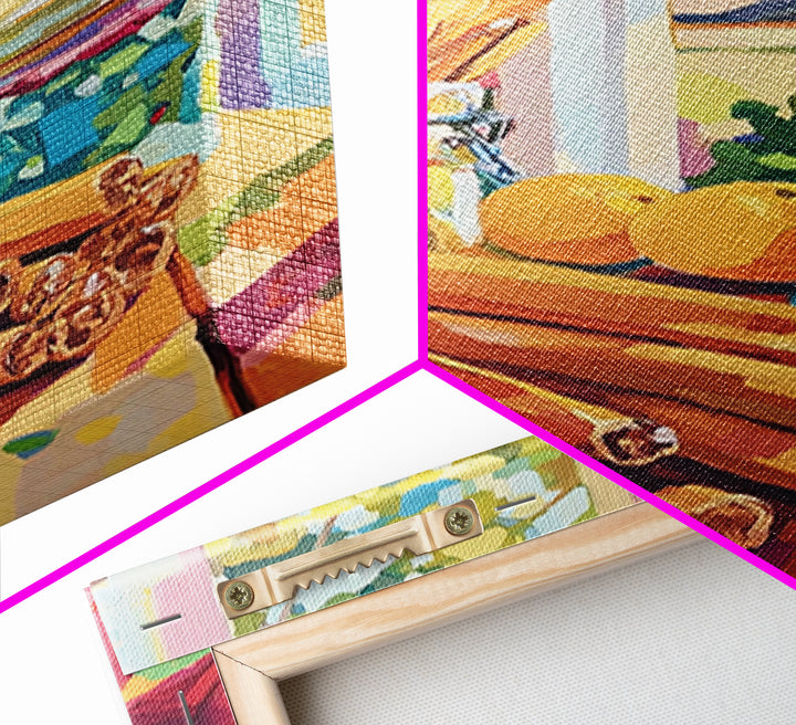 Cinnamon Sticks By Sunny Window Canvas Print, Colorful Kitchen Wall Art, Rustic Farmhouse Decor, Cozy Foodie Housewarming Gift