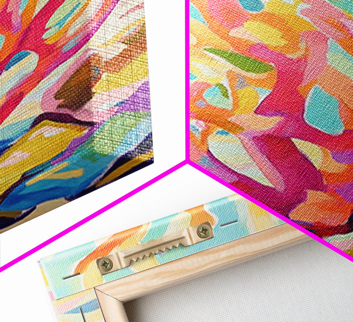 Vibrant Coral Reef In Pink And Gold Canvas Print, Coastal Wall Art, Ocean Life Decor, Tropical Beach House Art Print Gift
