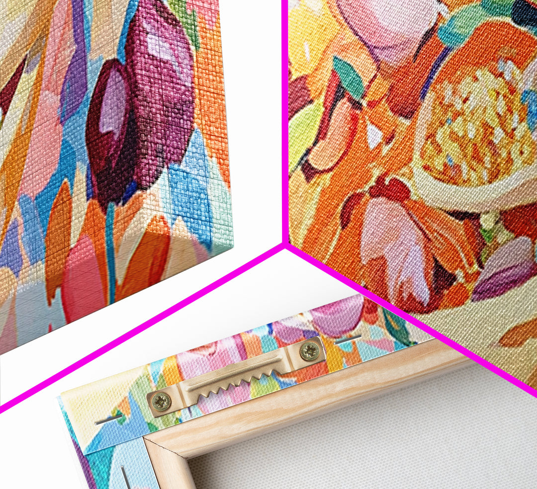 Colorful Kitchen Spice Bowl Canvas Print, Whimsical Food Wall Art, Bright Dining Room Decor, Chef Gift, Housewarming Gift