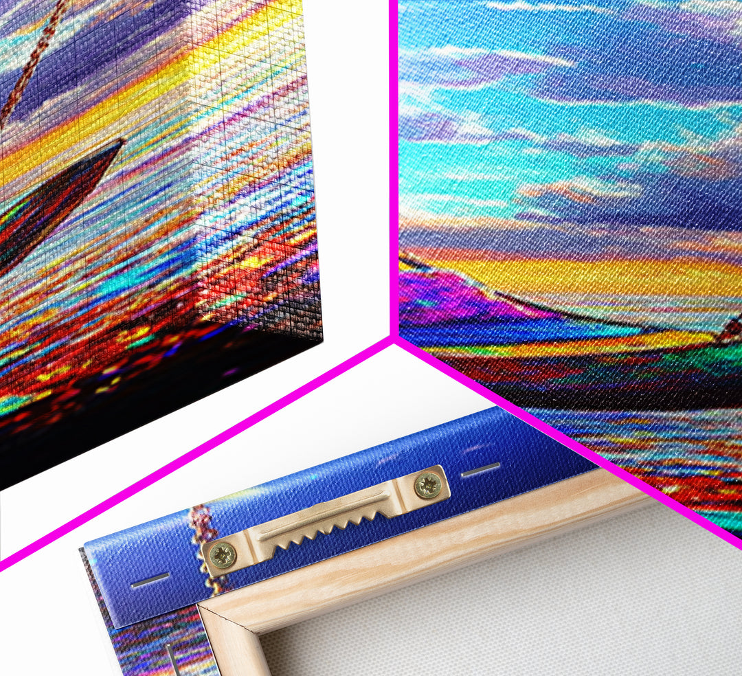 Sunset Ocean Hammock Wall Art, Beach House Decor, Coastal Wall Art Print, Relaxing Seascape For Bedroom And Living Room Decor