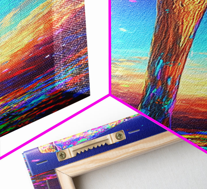 Vibrant Axe In Sunset Sky Canvas Print, Rustic Cabin Decor, Masculine Wall Art, Garage Decor, Gift For Him, Outdoor Adventure Home Decor