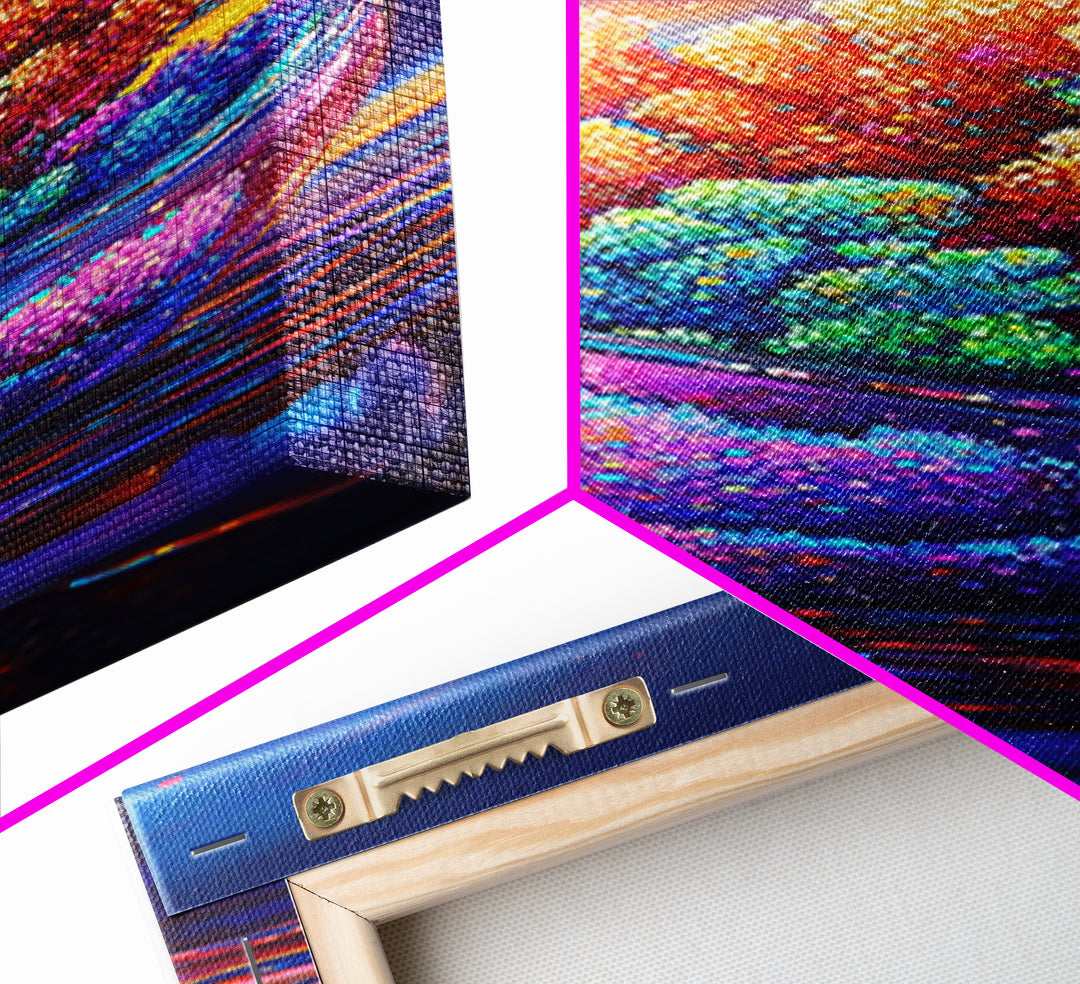 Rainbow Coral In Glass Bowl Framed Canvas Print, Marine Life Wall Art, Coastal Home Decor, Ocean Nursery Art, Sea Life Gift