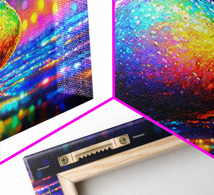 Rainbow Computer Mouse Wall Art, Neon Tech Canvas Print, Gamer Room Decor, Cyberpunk Office Art Gift For Programmers Home Decor
