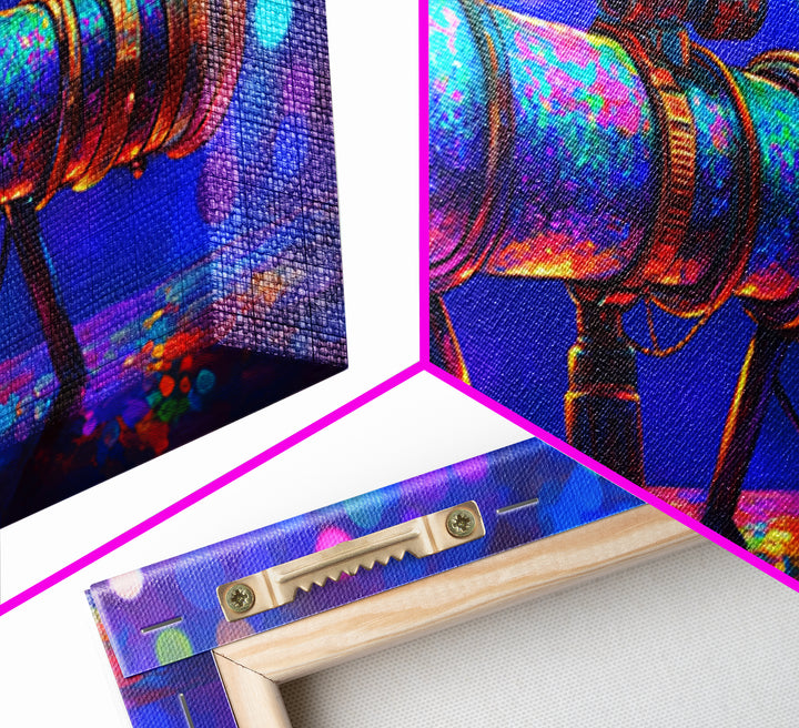 Rainbow Telescope With Cosmic Bokeh Wall Art, Astronomy Decor, Space Lover Canvas Print, Science Poster Gift For Him, Home Office Decor